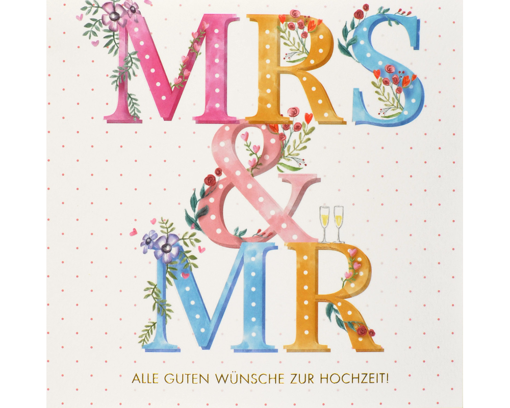 ABC Hochzeitskarte Mrs&Mr 1120010900 15x15cm