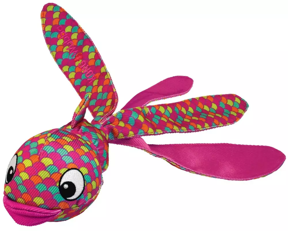 Kong Hunde-Spielzeug Wubba Finz Fisch S, pink
