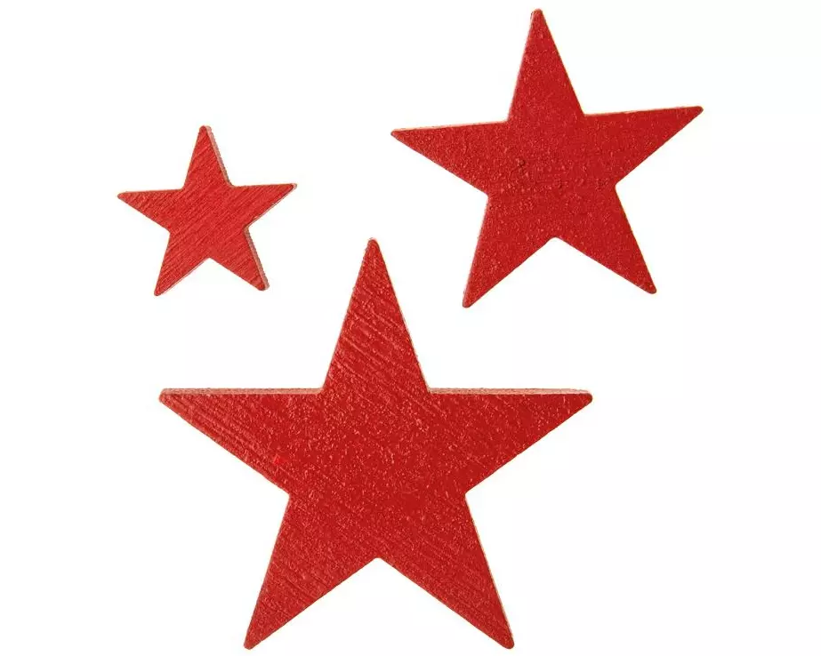 Opiflor Streudeko Sterne 3 Stück, Ø 2 cm, Ø 4 cm, Ø 6.5 cm, Rot