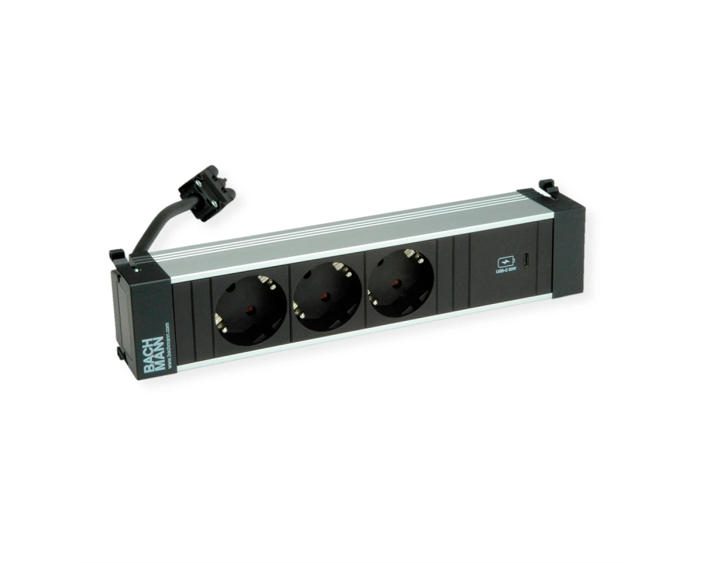 BACHMANN POWER FRAME M 3xCEE7/3, 1xUSB C 30W 0,2m GST18