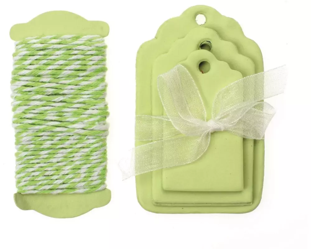 Glorex Geschenkanhänger Etikette, Hellgrün