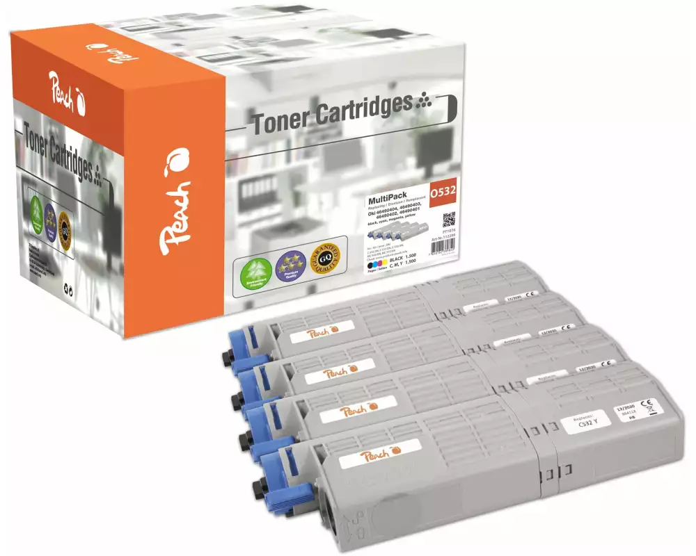 Peach Toner OKI 46490401-4 BK, C, M, Y