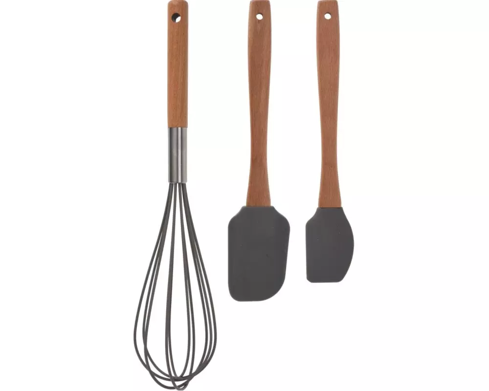 FURBER Backutensilien-Set, 3-teilig Braun/Grau