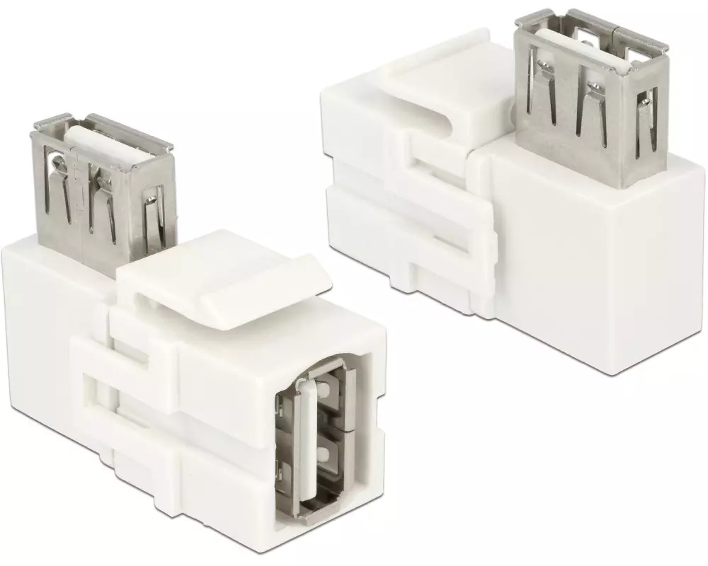 Delock Keystone-Modul USB2.0, A - A 90° gewinkelt, Weiss