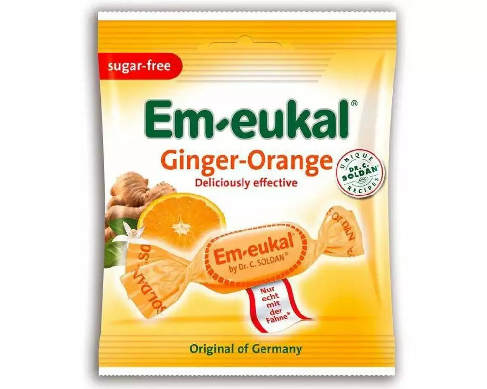 Dr. C. Soldan Em-eukal Ingwer-Orange Bonbons zuckerfrei 50 g