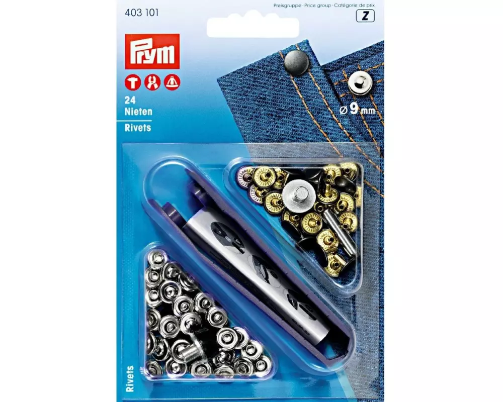 Prym Nieten 9 mm, 24 Stück