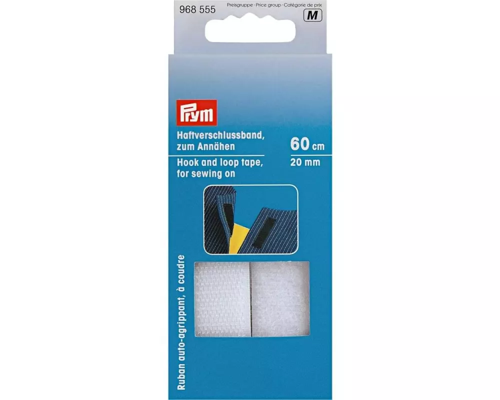 Prym Klettbandverschluss 60 cm, zum Annähen, Weiss