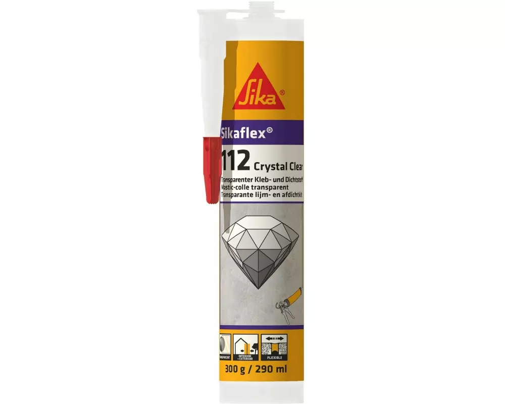 Sika Sikaflex-112 Crystal Clear, Transparent, 290 ml
