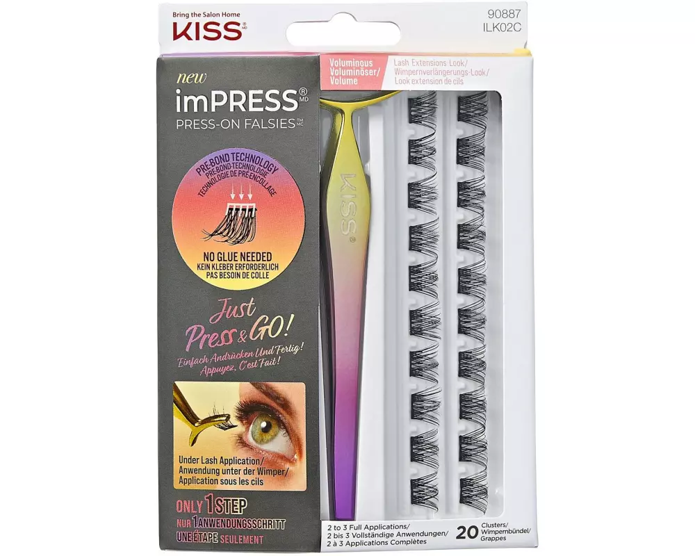 Kiss ImPRESS Press-on Falsies 02 Voluminous Black