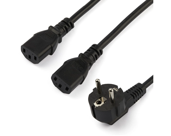 2M SCHUKO CEE7 TO 2X C13 CORD