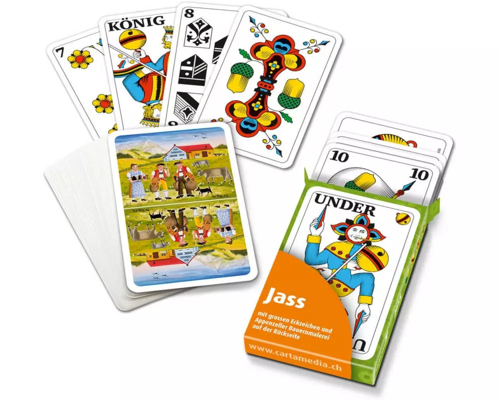 Carta.Media Jasskarten mit Appenzellermotiv mit extra grossen Eckzeichen