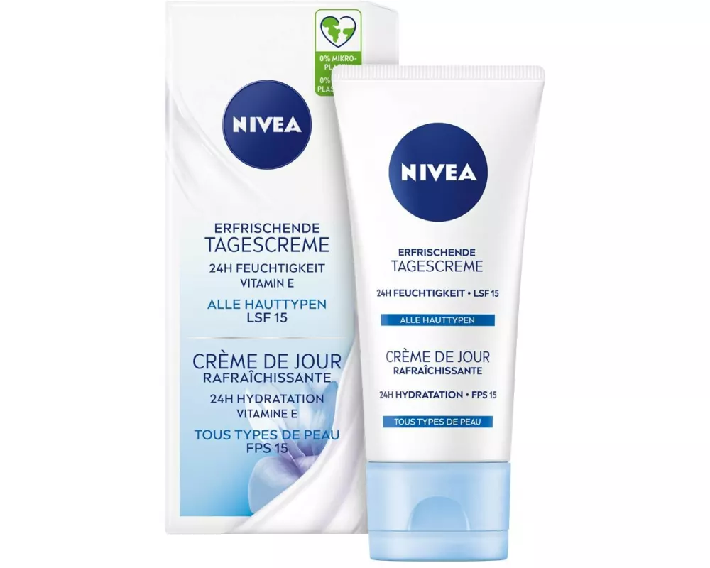 NIVEA Gesichtscrème Erfrischende Tagescreme LSF 15 50 ml