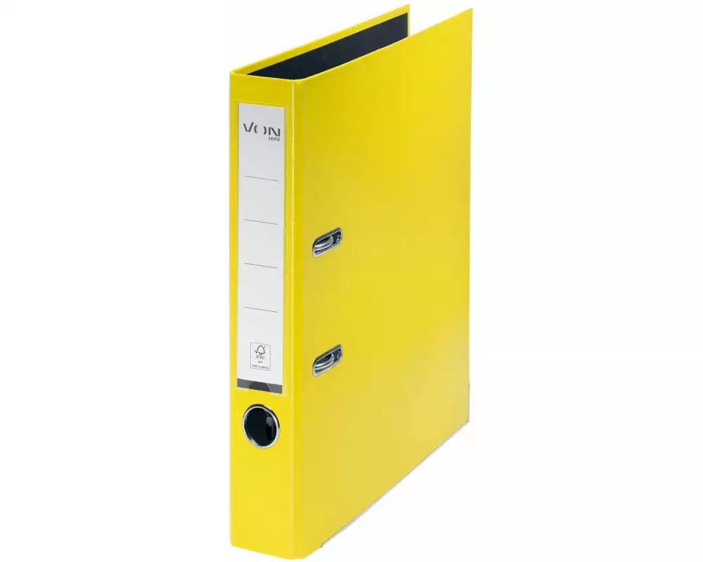 VON Ordner mit PP/Papier, 5 cm, Gelb