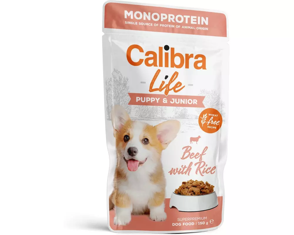 Calibra Nassfutter Life Puppy+Junior Rind 10 x 150 g
