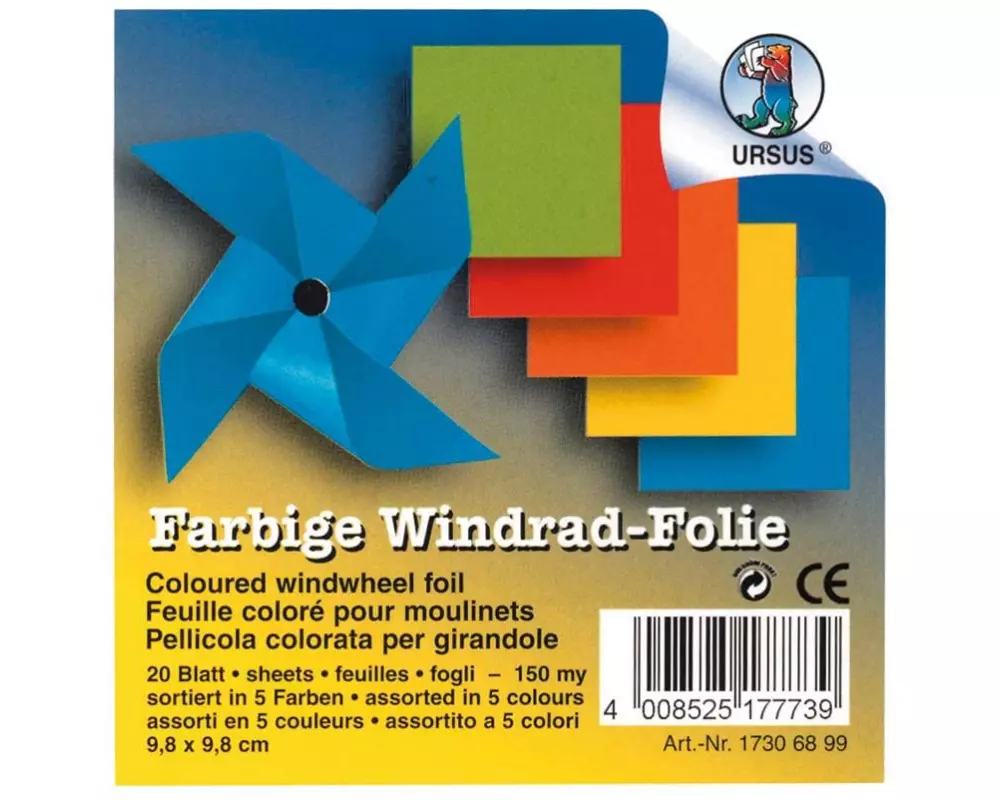 URSUS Faltblätter für Windräder 9.8 x 9.8 cm, 20 Blatt