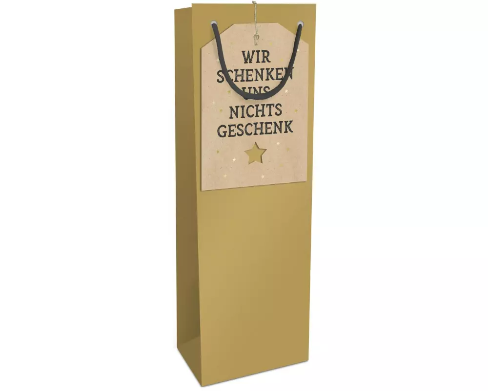 Braun + Company Flaschentasche Uni Postkarten 12 x 36 x 10 cm, Gold