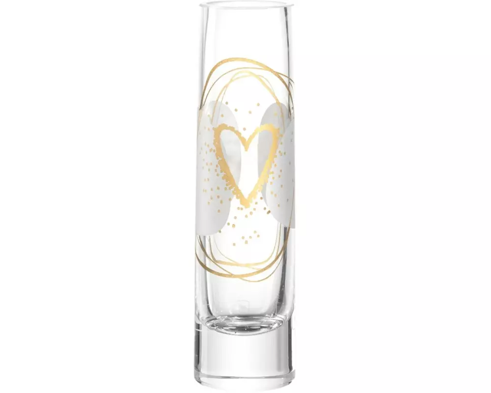 Leonardo Vase Emozione Herz 17 cm, Gold/Transparent