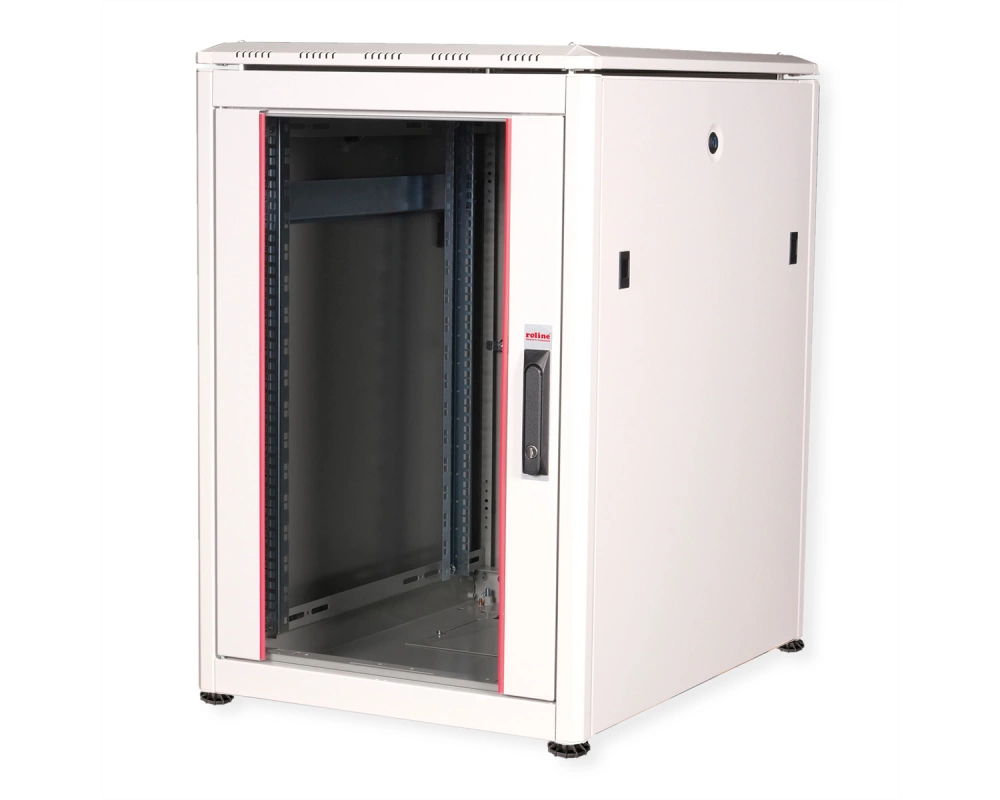 ROLINE 19-Zoll Netzwerkschrank Pro 16 HE, 600x800 BxT Glastür grau