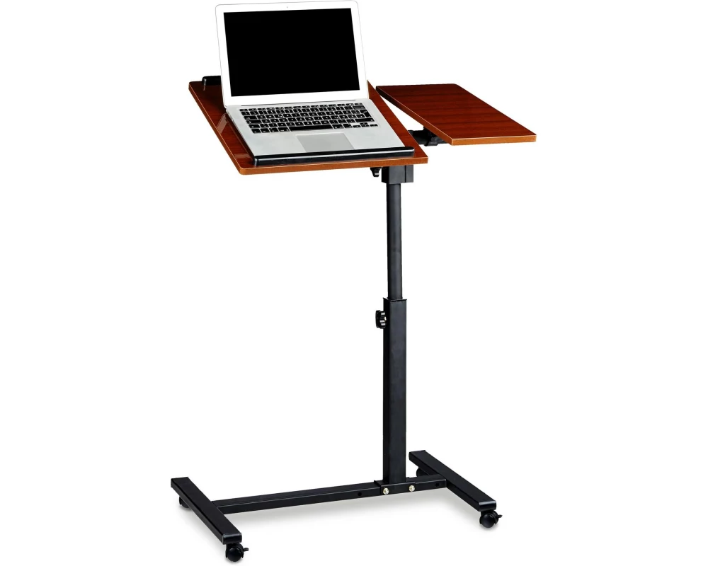 relaxdays Laptoptisch MDF Stahl 60 x 40 cm Rot Schwarz