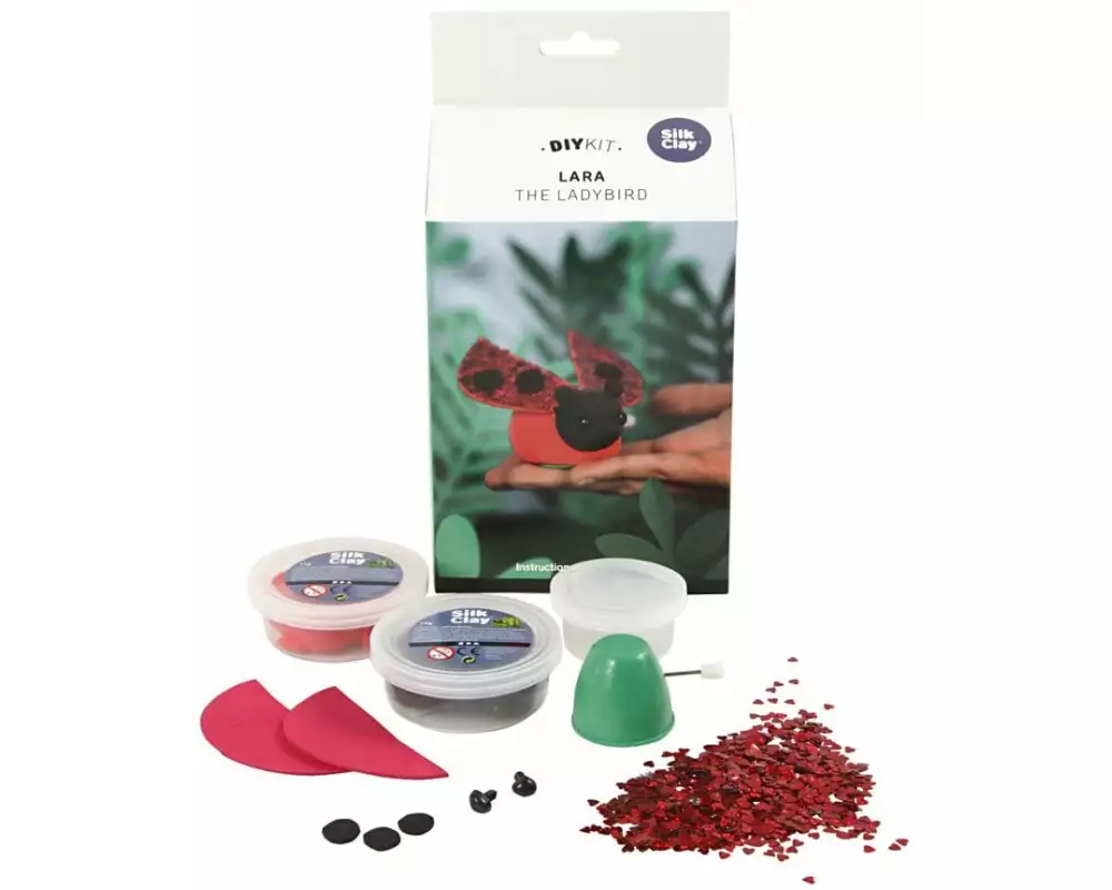 Creativ Company Modellier-Set Silk Clay Marienkäfer, 1 Set