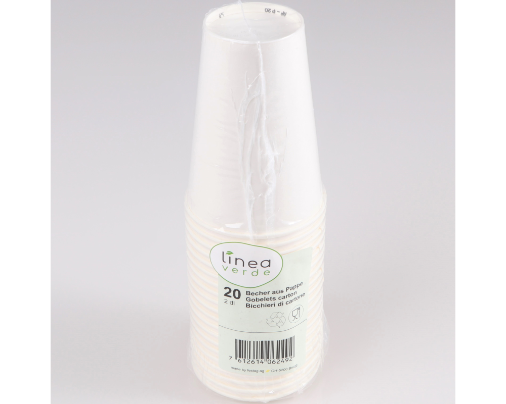 ELCO Pappbecher 2dl 20000820-001 weiss, 20Stk.
