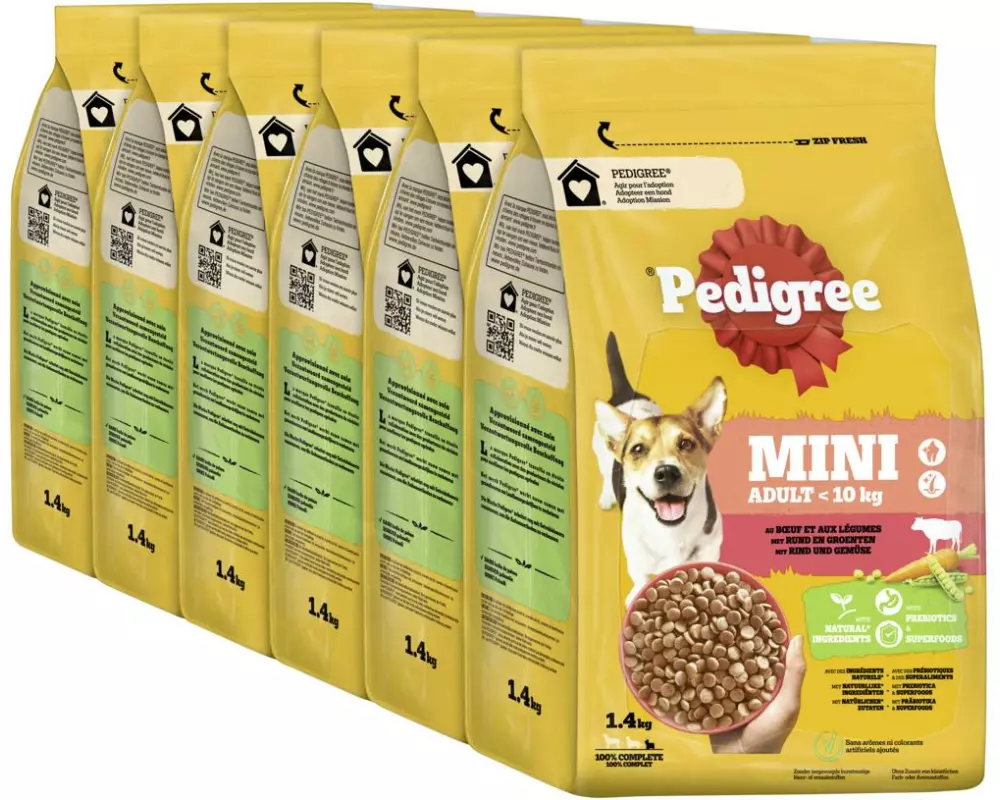 Pedigree Mini Adult mit Rind und Gemüse für kleine Rassen