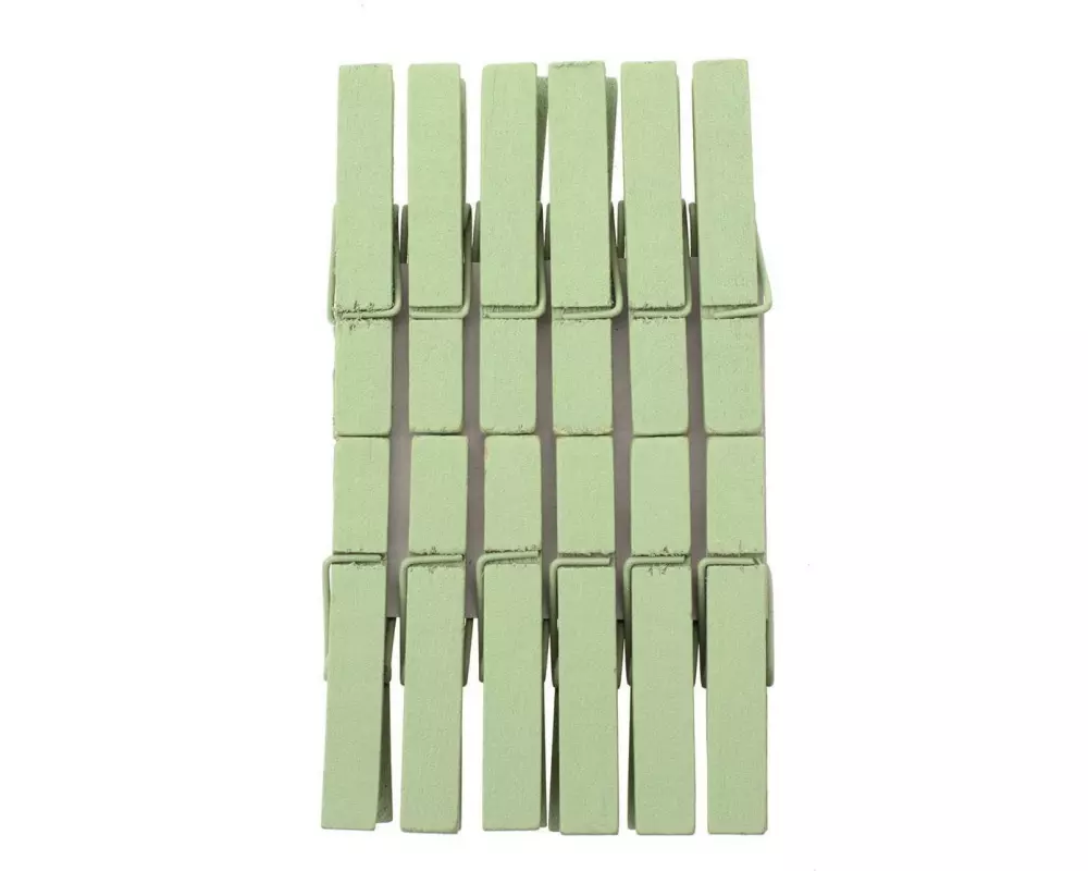 Glorex Holzkleinteile Wäscheklammer, Hellgrün, 12 Stück