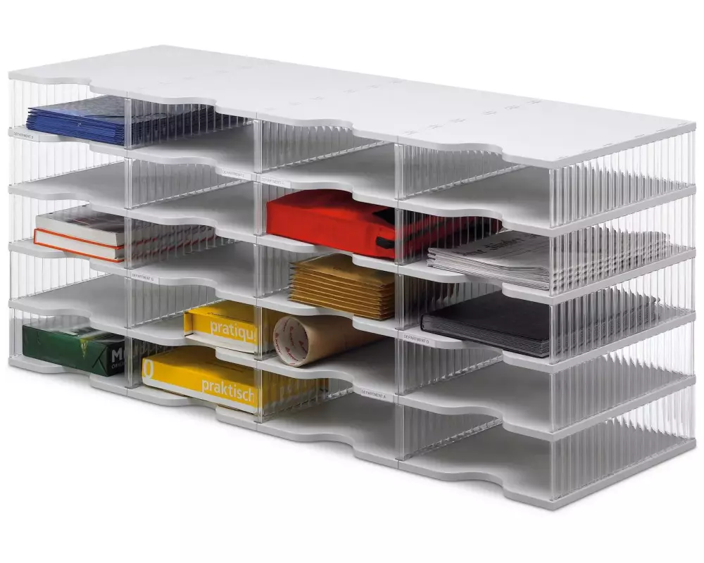 Styro Dokumentenablage styropost Transparent, 20 Fächer