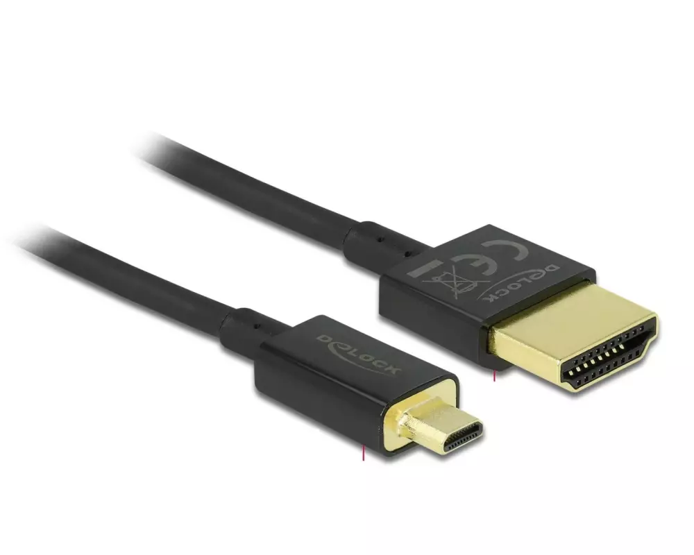 Delock Kabel 4K 60Hz HDMI - Micro-HDMI (HDMI-D), 5 m, Schwarz