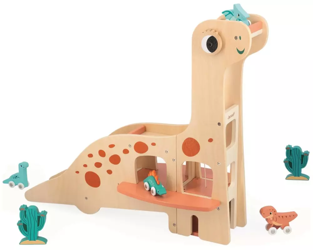 Janod Beschäftigungsspielzeug Dino Garage
