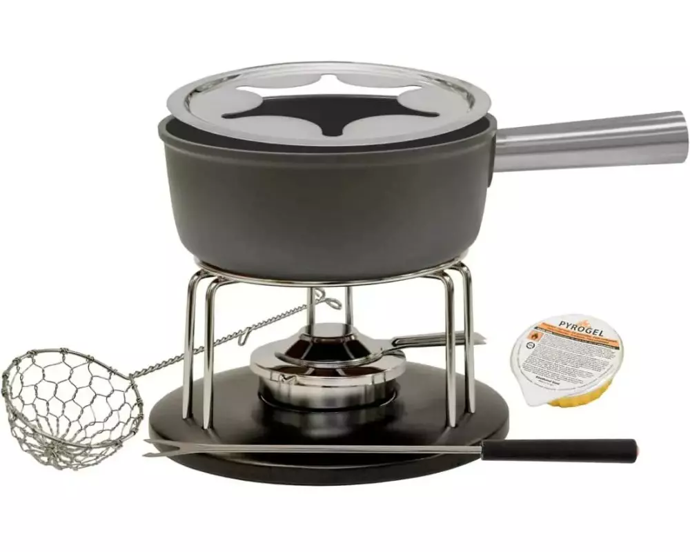 Heidi Cheese Line Fondue-Set 14 Teile, Schwarz