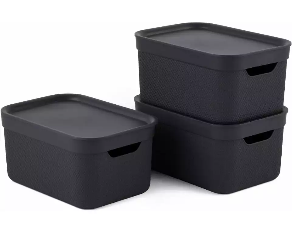 Rotho Aufbewahrungsbox A5 Jive 3 Stück, Grau