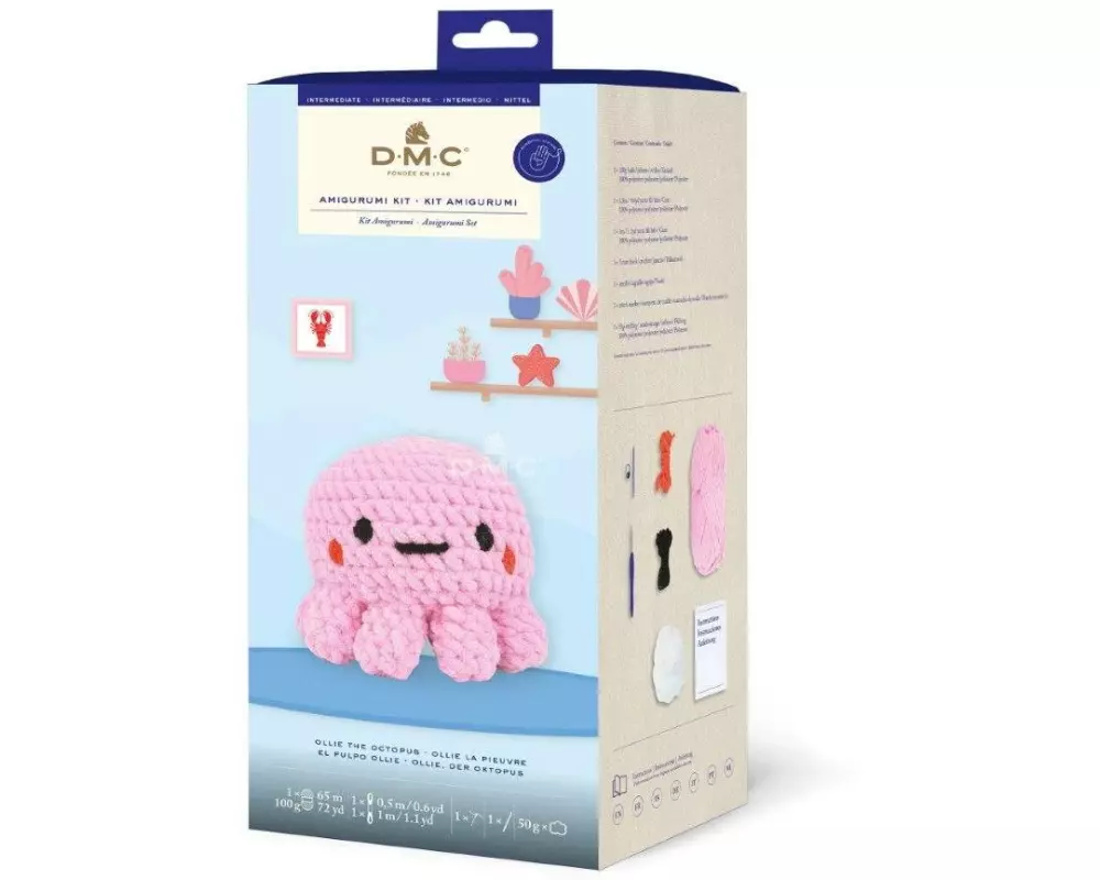 DMC Häkelset XL Amigurumi Ollie der Oktopus 13 cm