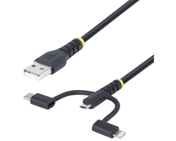 StarTech.com 1 m Lightning/Micro-USB/USB/USB-C Data Transfer Cable
