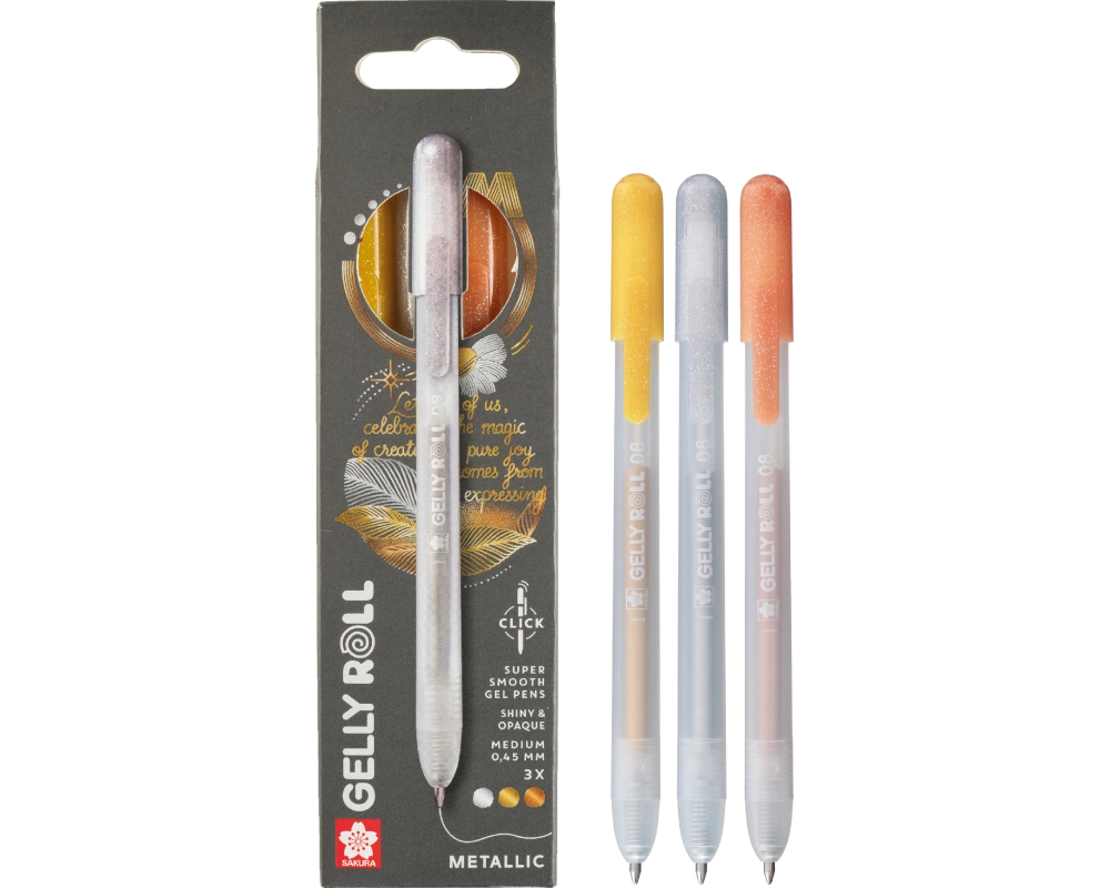 SAKURA Gelly Roll 0.8mm PXGBRAMET3B Metallic, ass. 3 Stück