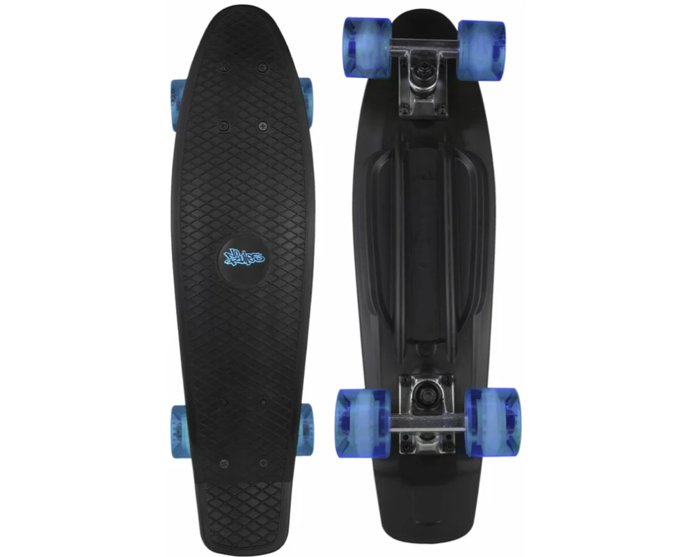 NoRules Skateboard ABEC 5 Fun schwarz - transparent blau