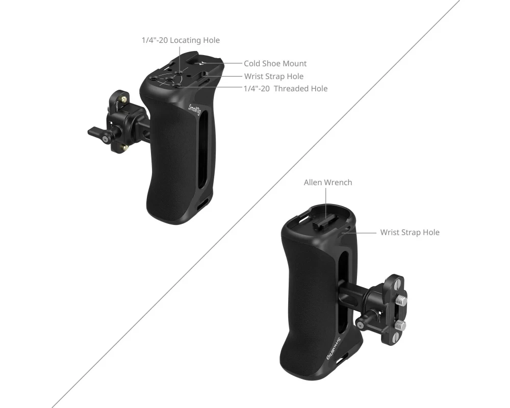 Smallrig NATO-Seitenhandgriff mit Silikongriff und NATO-Schiene