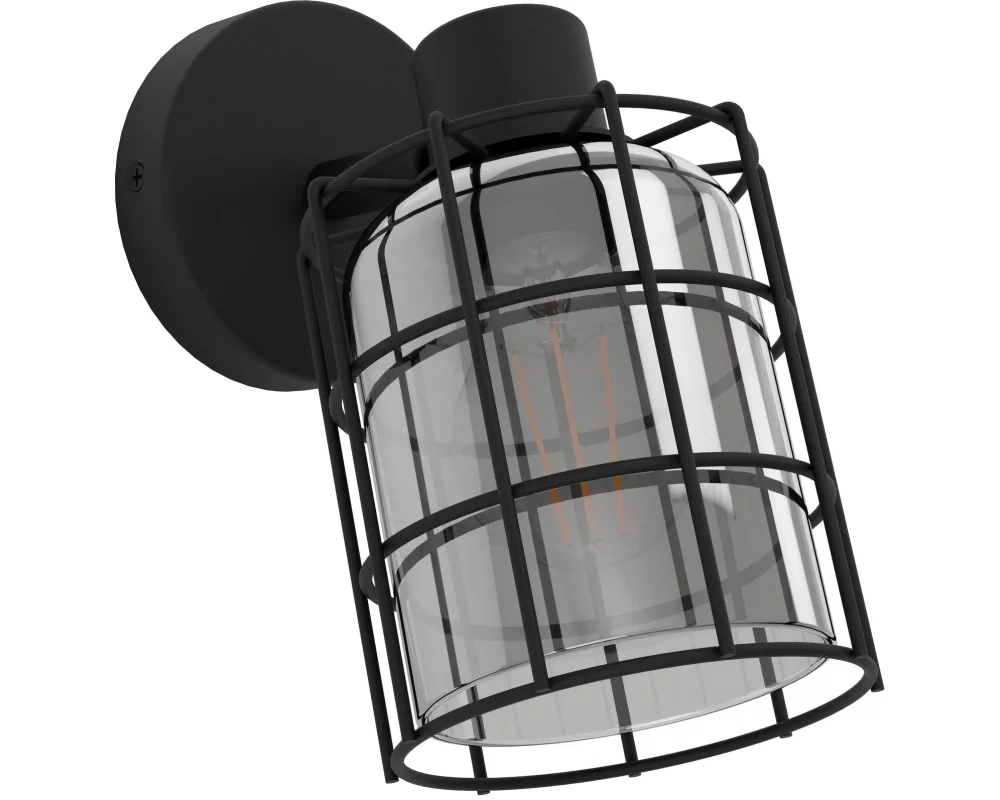 EGLO Leuchten Wandleuchte CONSACA 1x E27 Schwarz