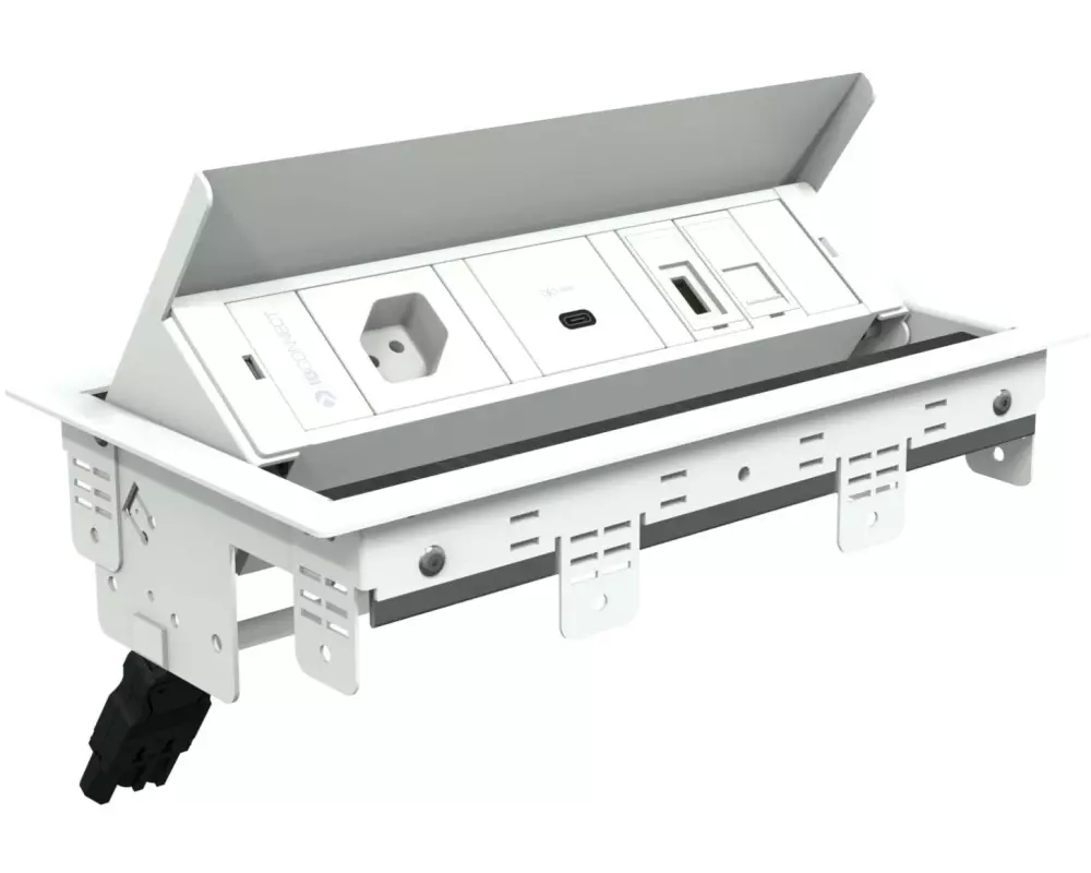IB Connect Steckdosenleiste Box3 1x T13 USB C-60 1x Cat 6 HDMI, Weiss