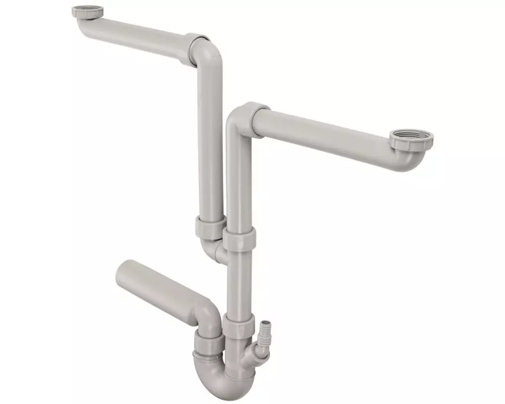 Geberit Spültisch-Garnitur grau / 2-teilig 2-teilig Grau Ø 56 mm