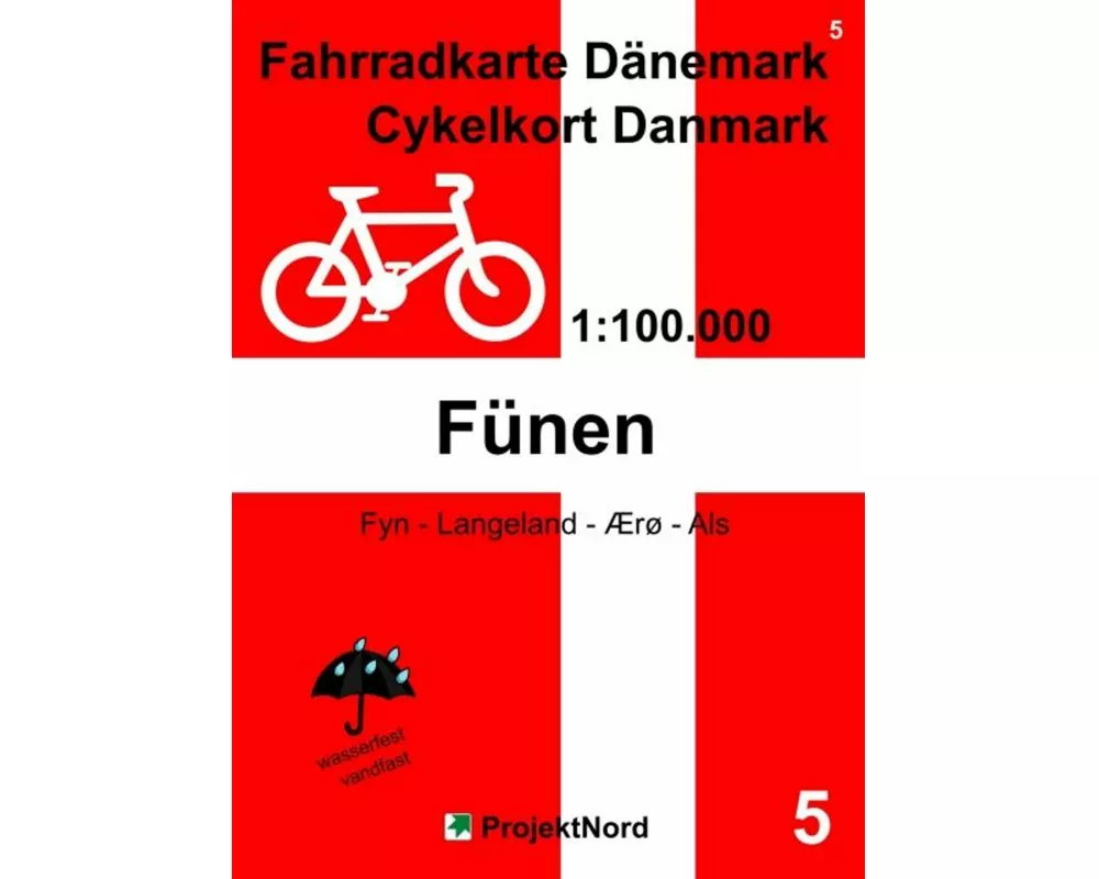 5 Fahrradkarte Dänemark / Cykelkort Danmark 1:100.000 - Fünen