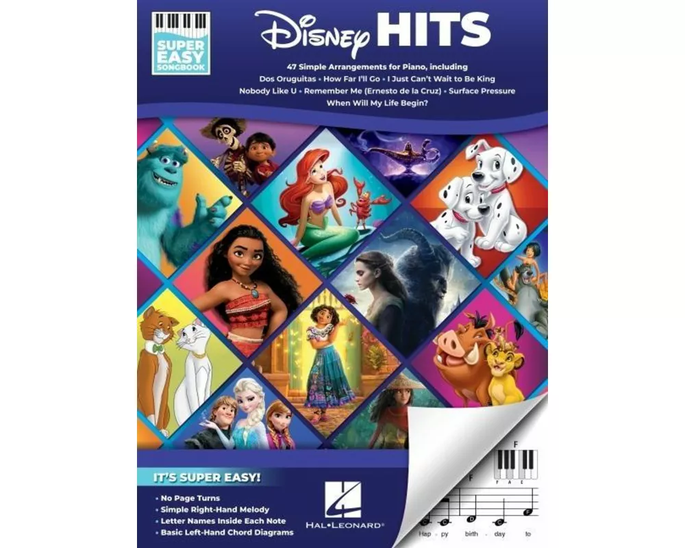Disney Hits - Super Easy Songbook: 47 Simple Arrangements for Piano with Lyrics