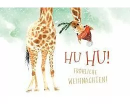 Doppelkarte. Green Karma X-MAS - Lustige Giraffe