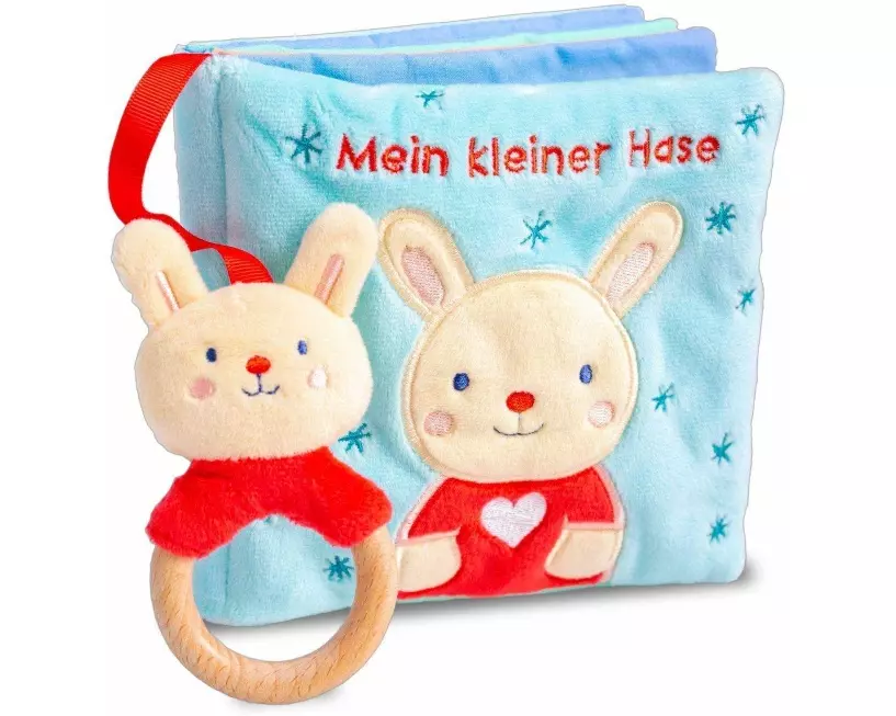 Mein liebstes Kuschelbuch mit echtem Holzbeißring. Mein kleiner Hase