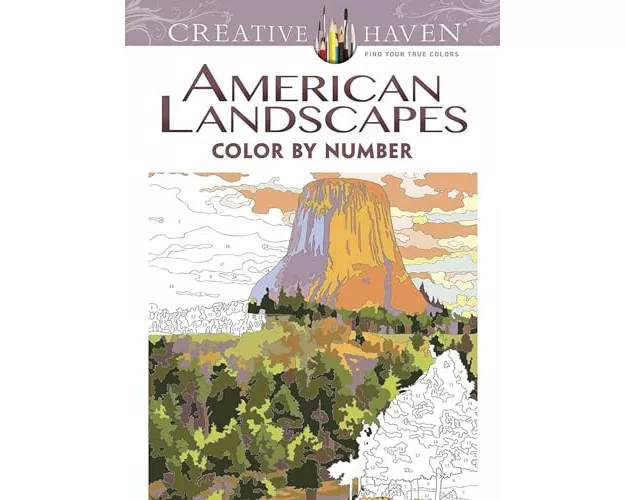 Creative Haven American Landscapes Color by Number Coloring Book