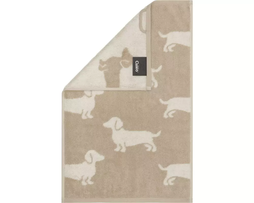 Cawö Gästetuch We Love Dogs Dogs, 30 x 50 cm, Beige