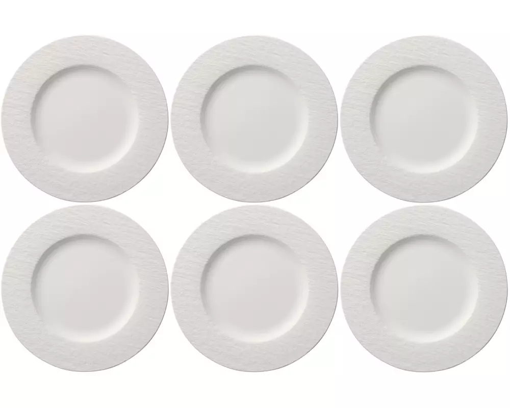 Villeroy & Boch Speiseteller Manufacture Rock Ø 27 cm, 6 Stück, Weiss