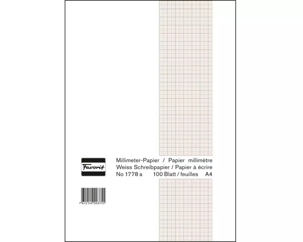 Favorit Notizblock 21 x 29.7 cm, 10 Blatt, Weiss/Braun