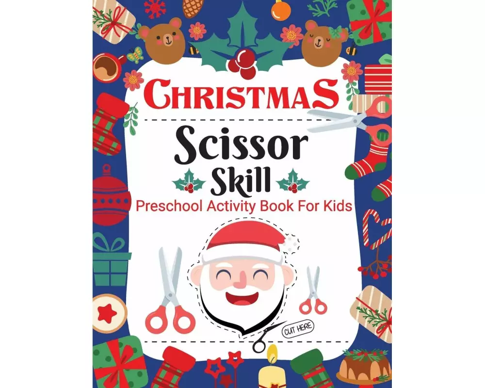 Christmas Scissor Skill Activity Book for Kids