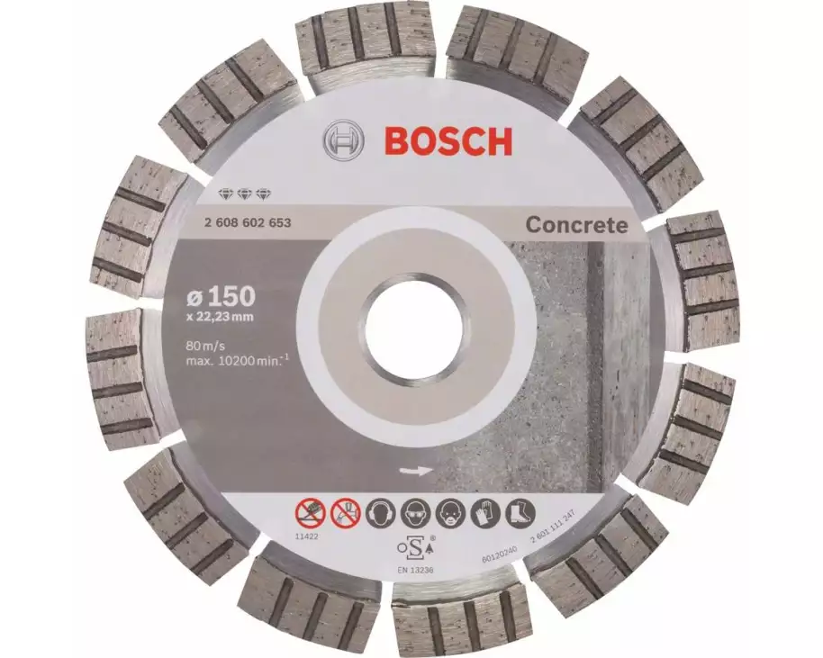 Bosch Professional Diamanttrennscheibe Best for Concrete, 150 x 2.4 x 12 mm